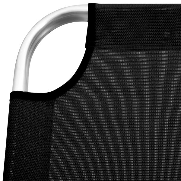 Lettino Prendisole Senior Pieghevole Extra Alto Alluminio Nero - Image 6