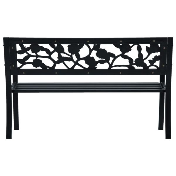 Panchina Da Giardino 125 Cm Nera In Acciaio - Image 4