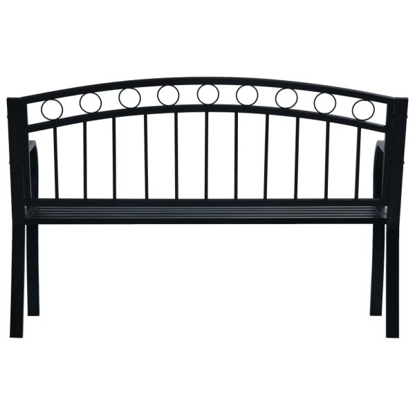 Panchina Da Giardino 125 Cm Nera In Acciaio - Image 4