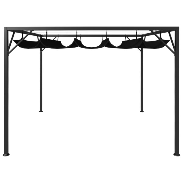 Gazebo Da Giardino Con Tetto A Scomparsa 3x3 M Antracite - Image 4