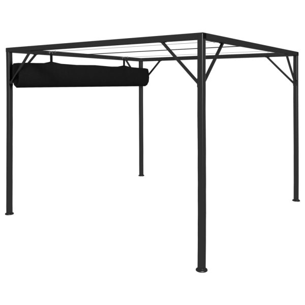 Gazebo Da Giardino Con Tetto A Scomparsa 3x3 M Antracite - Image 5