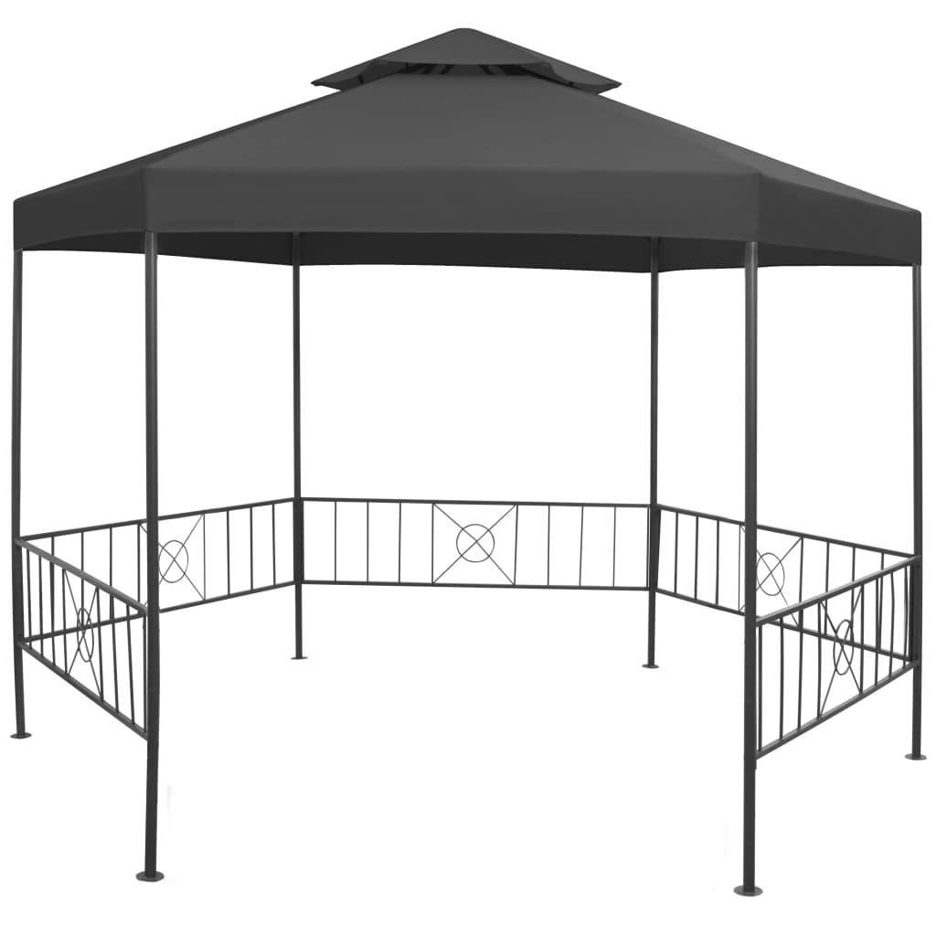 Gazebo Da Giardino 323x275x265 Cm Antracite