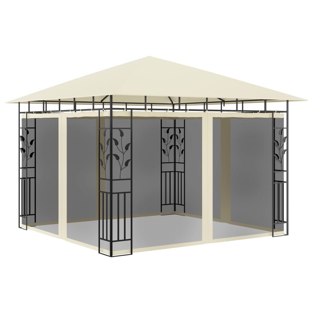 Gazebo Con Zanzariera 3x3x2,73 M Crema 180 G/m²