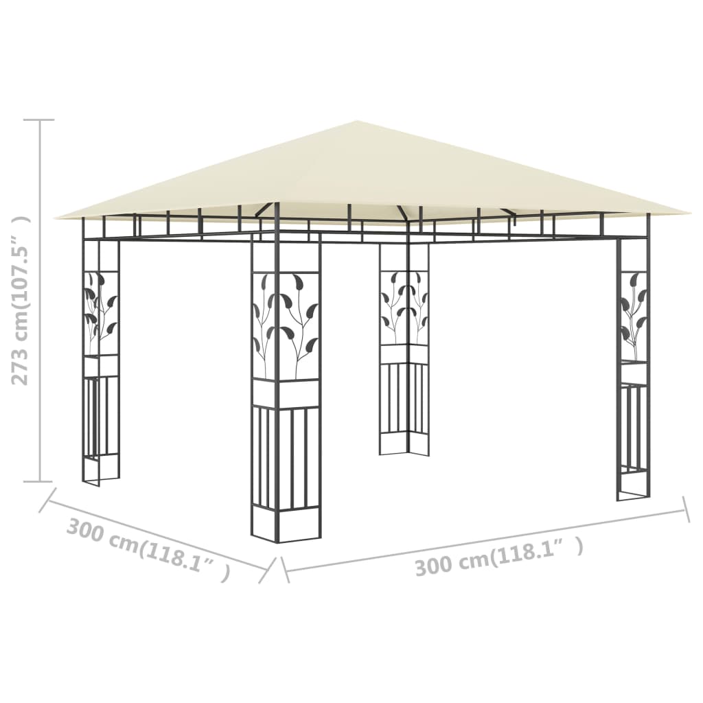 Gazebo Con Zanzariera 3x3x2,73 M Crema 180 G/m² - Image 6