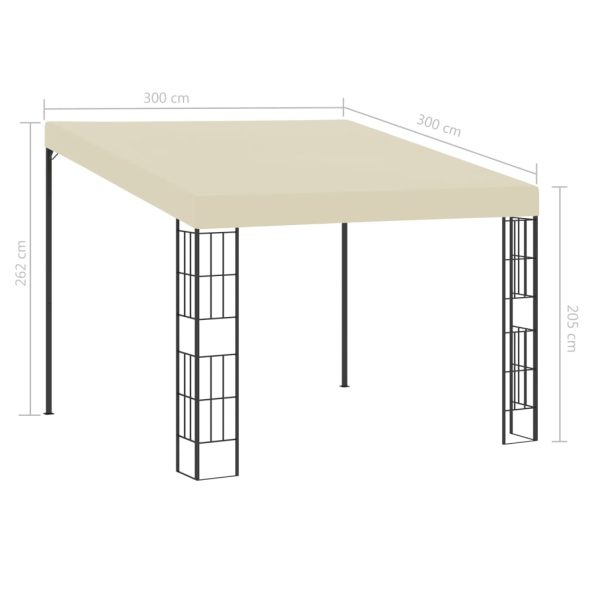 Gazebo A Parete 3x3 M Crema In Tessuto - Image 6