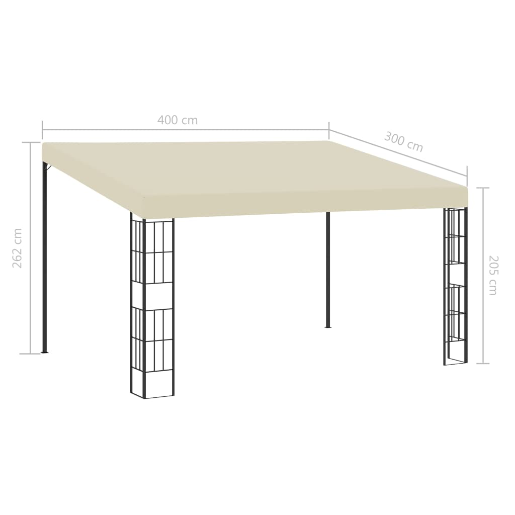 Gazebo A Parete 3x4 M Crema In Tessuto - Image 6