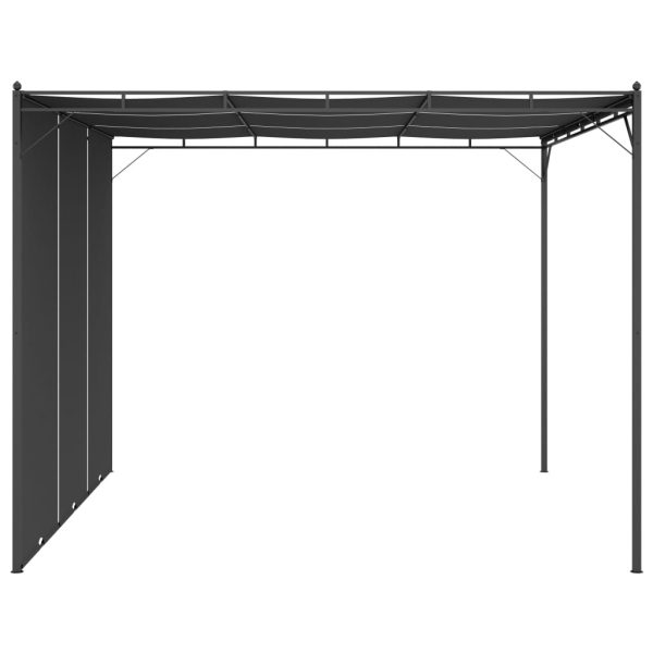 Gazebo Da Giardino Con Tenda Laterale 3x3x2,25 M Antracite - Image 3