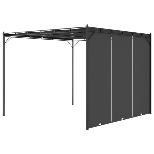 Gazebo Da Giardino Con Tenda Laterale 3x3x2,25 M Antracite - Image 4