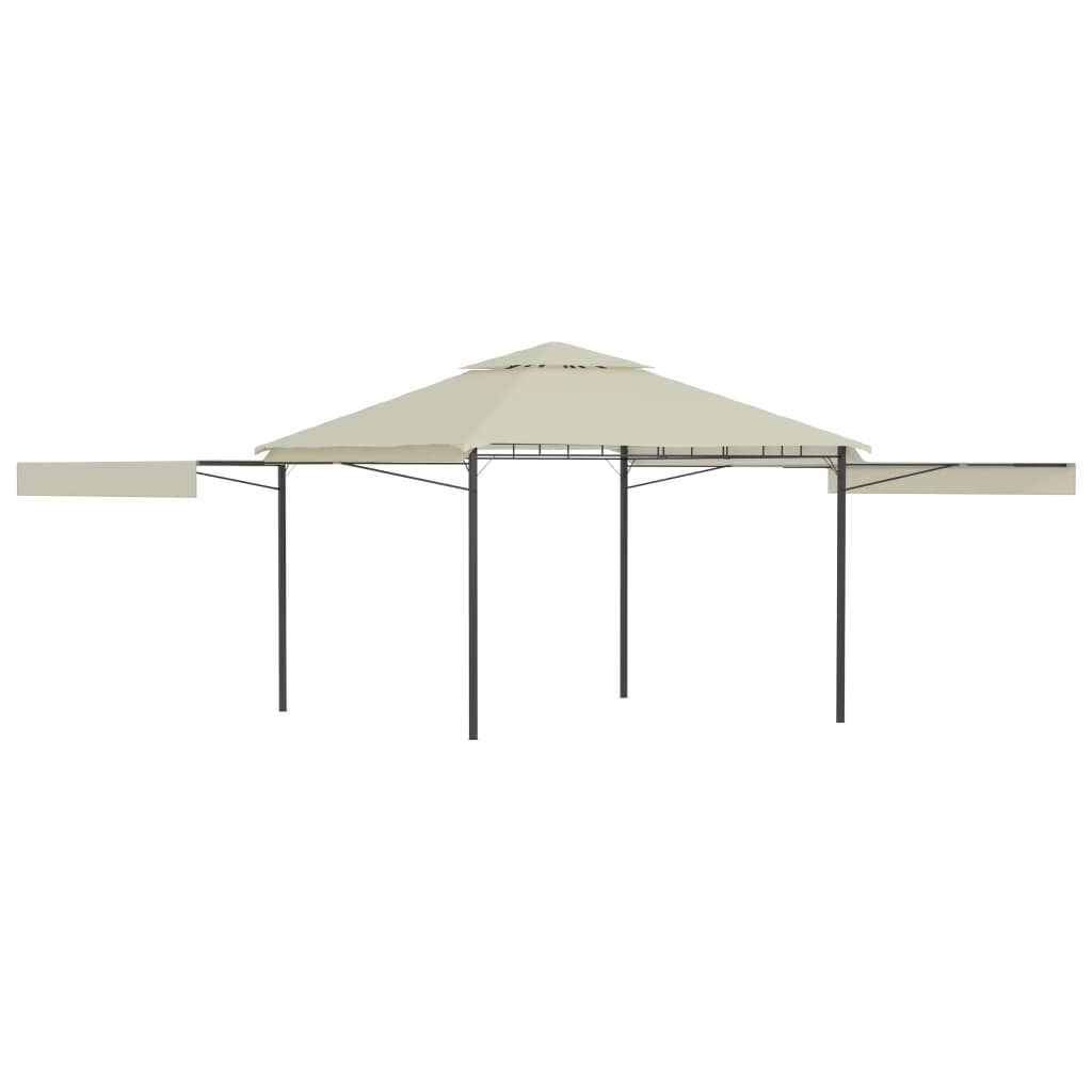 Gazebo Con Tetto Doppio Estendibile 3x3x2,75 M Crema 180 G/m²