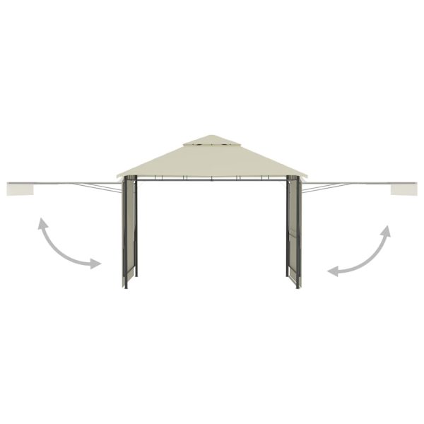 Gazebo Con Tetto Doppio Estendibile 3x3x2,75 M Crema 180 G/m² - Image 3
