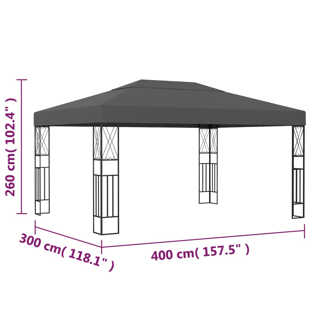 Gazebo 3x4 M Antracite In Tessuto - Image 6