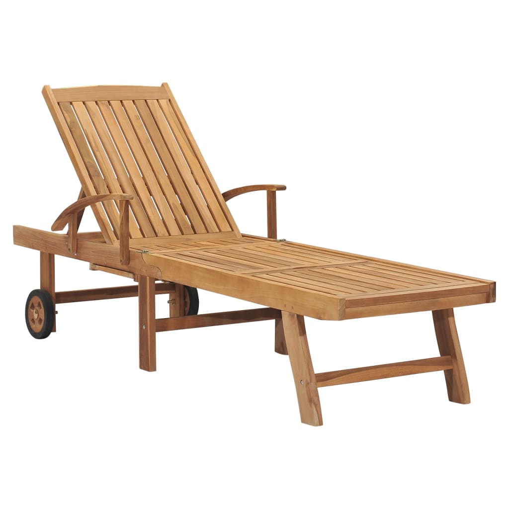 Lettino Prendisole In Legno Massello Di Teak