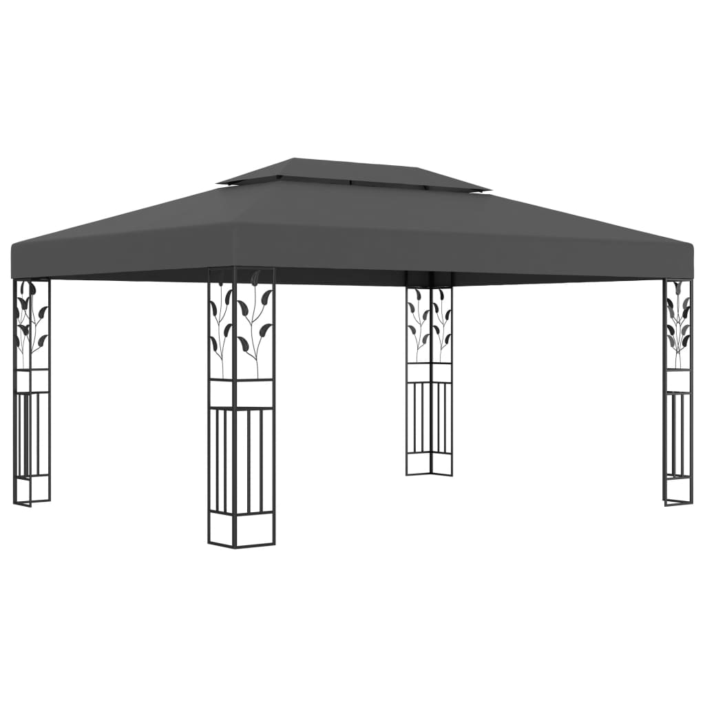 Gazebo Con Tetto Doppio 3x4 M Antracite