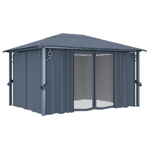 Gazebo Con Tenda 400 X 300 Cm Antracite In Alluminio - Image 2
