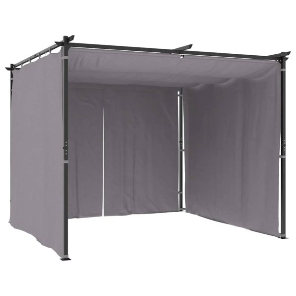 Gazebo Con Tende 3x3 M Antracite In Acciaio - Image 5