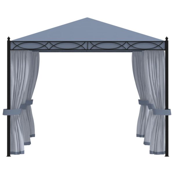 Gazebo Con Schermi A Rete 3x4 Cm Antracite In Acciaio - Image 3