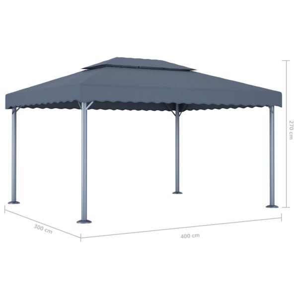 Gazebo 400x300 Cm Antracite Alluminio - Image 5