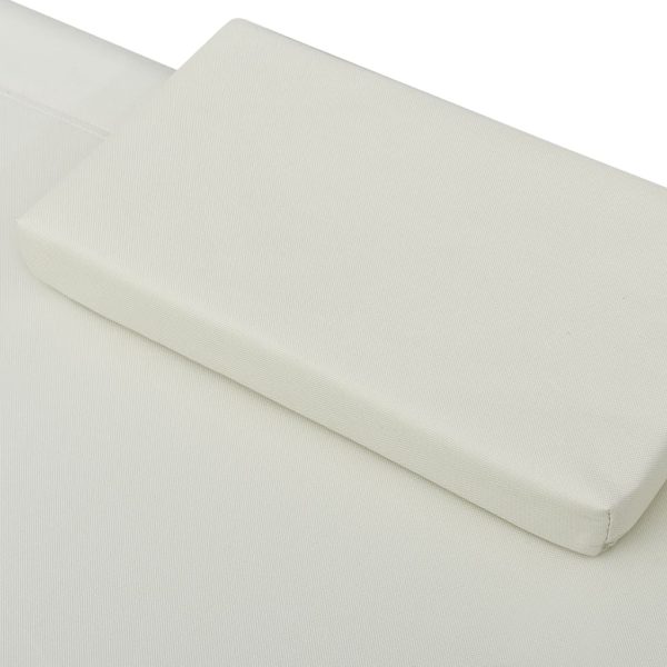 Lettino Prendisole Con Baldacchino E Cuscini Bianco Crema - Image 5