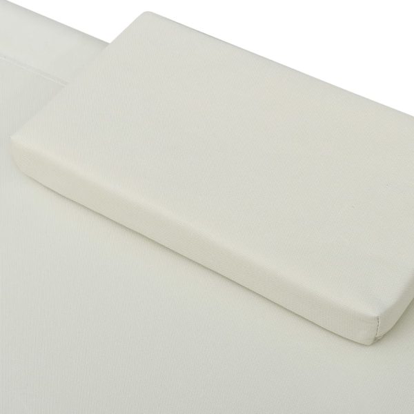 Lettino Da Esterno Con Baldacchino E Cuscino Bianco Crema - Image 5