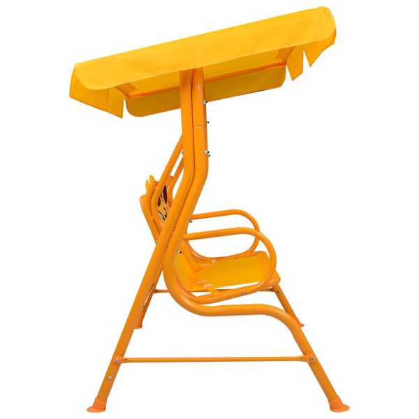 Dondolo A Panchina Per Bambini Giallo 115x75x110 Cm In Tessuto - Image 3