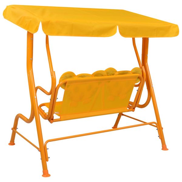 Dondolo A Panchina Per Bambini Giallo 115x75x110 Cm In Tessuto - Image 4