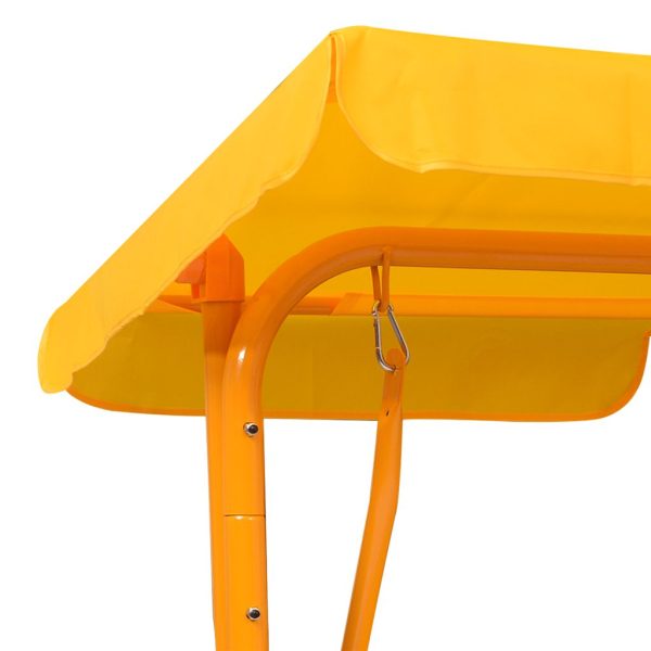 Dondolo A Panchina Per Bambini Giallo 115x75x110 Cm In Tessuto - Image 6