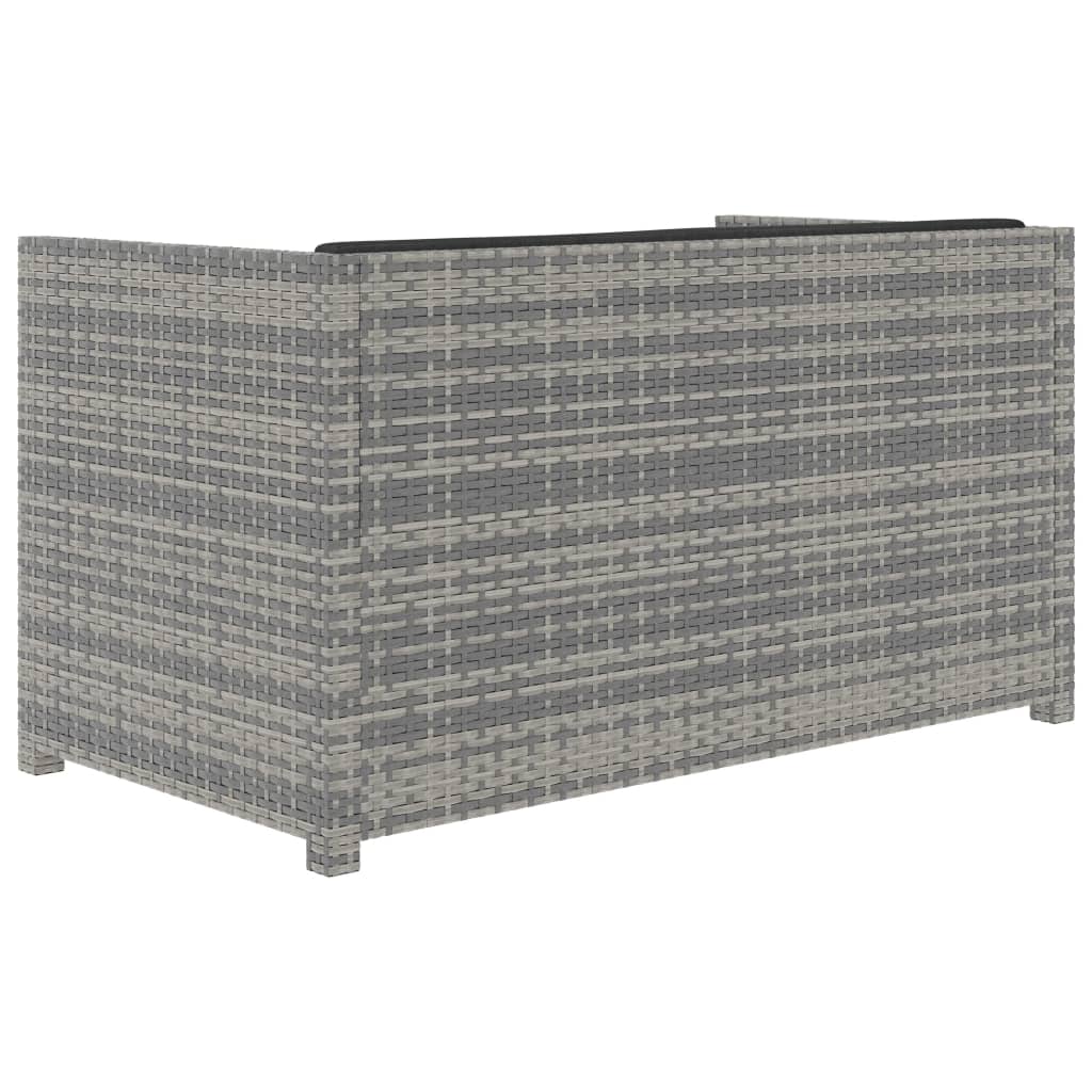 Set Divani Da Giardino 5 Pz Con Cuscini In Polyrattan Grigio - Image 4