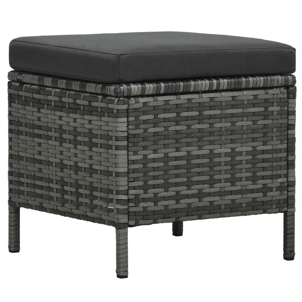 Set Divani Da Giardino 4 Pz Con Cuscini In Polyrattan Grigio - Image 6