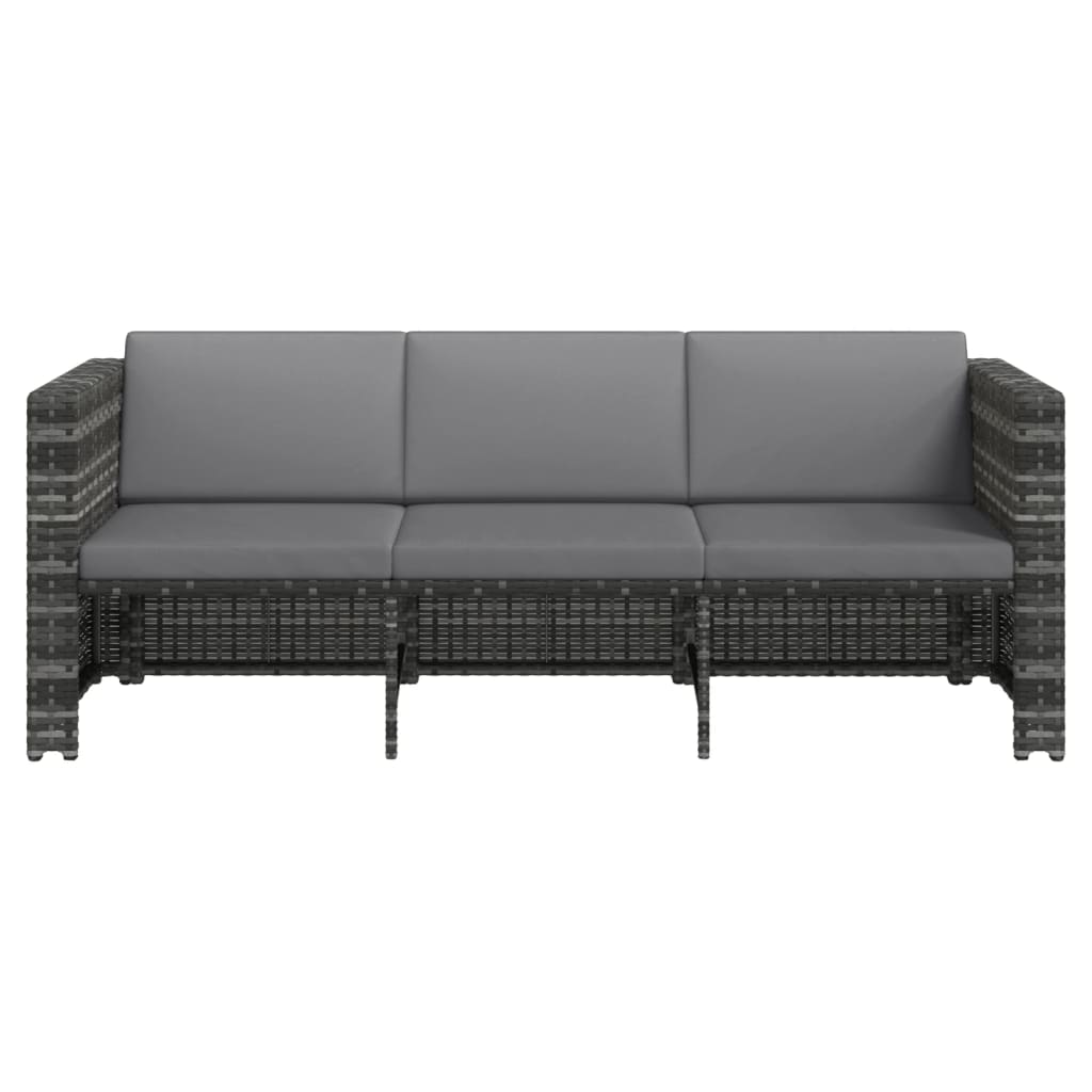 Set Divani Da Giardino 4 Pz Con Cuscini In Polyrattan Grigio - Image 6