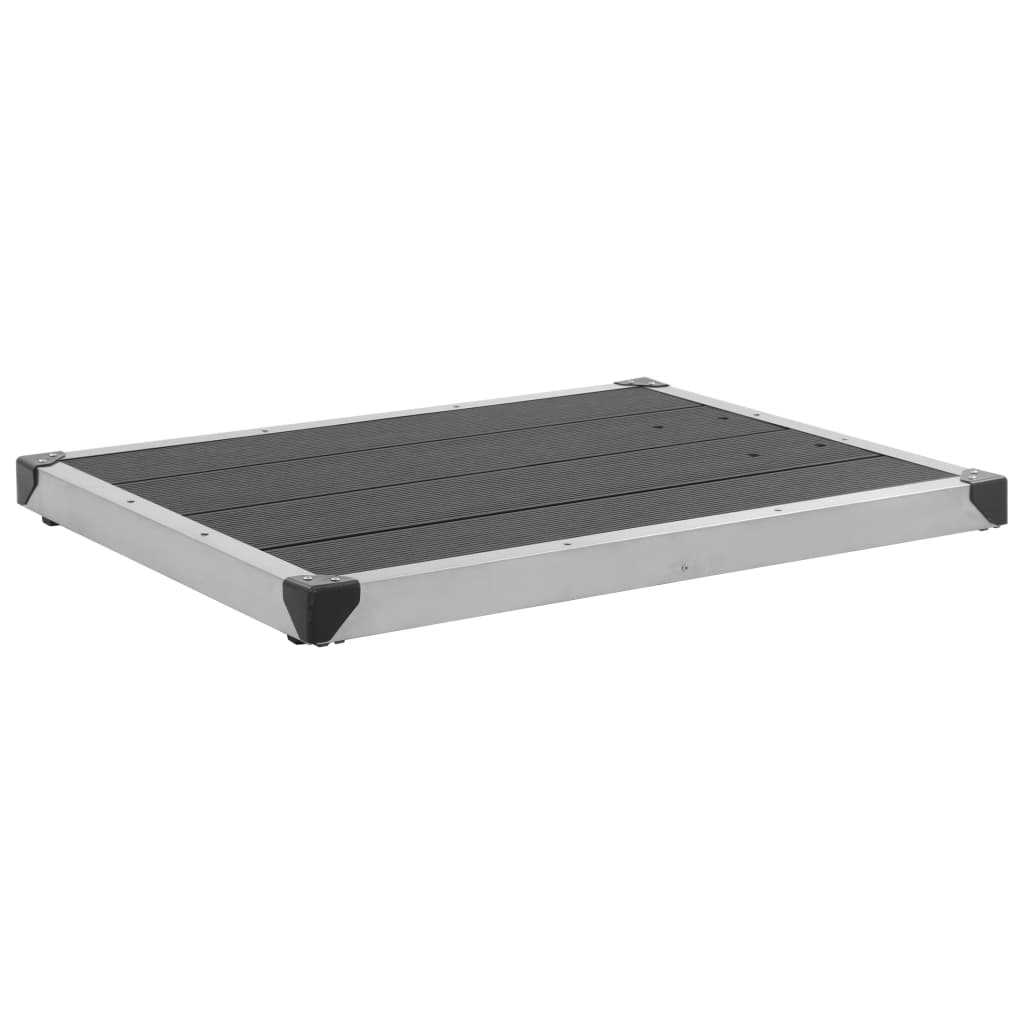 Piatto Doccia Da Esterni In Wpc E Acciaio Inox 80x62 Cm Grigio