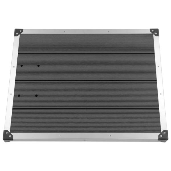 Piatto Doccia Da Esterni In Wpc E Acciaio Inox 80x62 Cm Grigio - Image 3