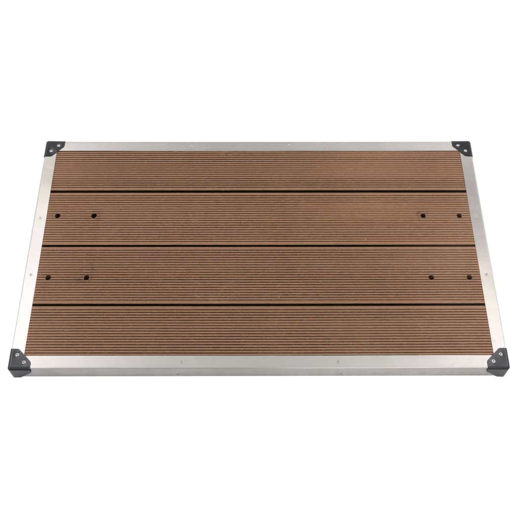 Piatto Doccia Da Esterni In Acciaio Inox Wpc 110x62 Cm Marrone