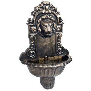 Fontana A Muro Design A Testa Di Leone Bronzo