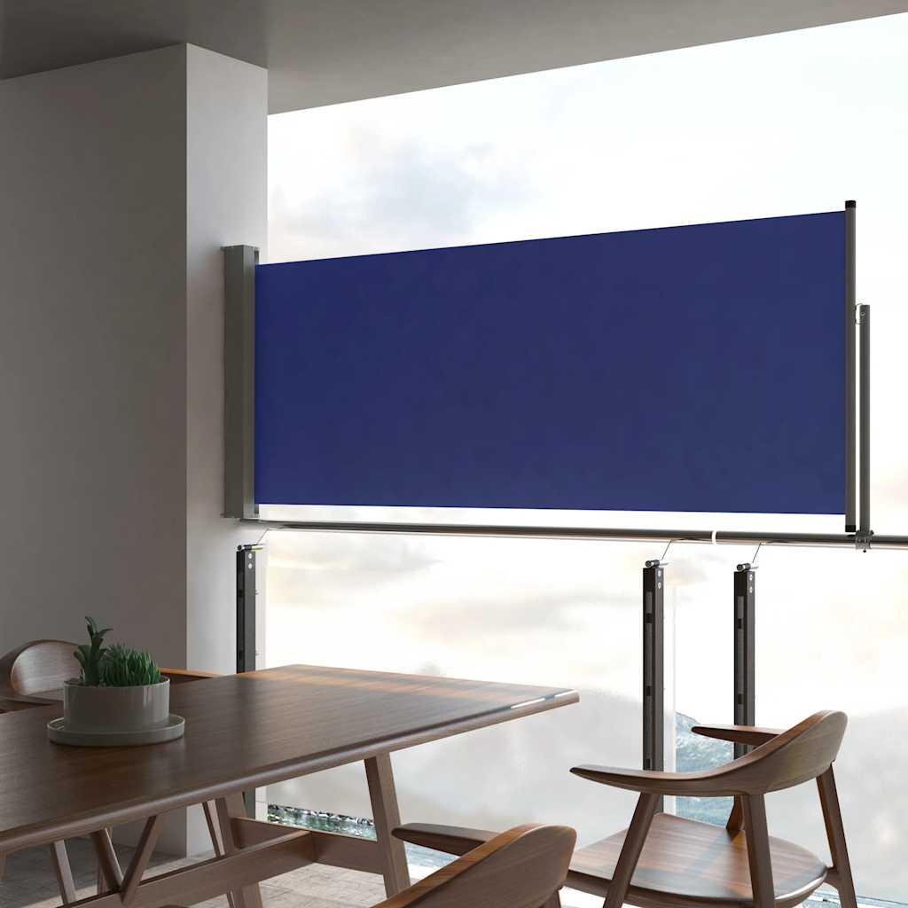 Tenda Laterale Retrattile Per Patio 100x300 Cm Blu