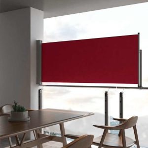 Tenda Laterale Retrattile Per Patio 100x300 Cm Rossa