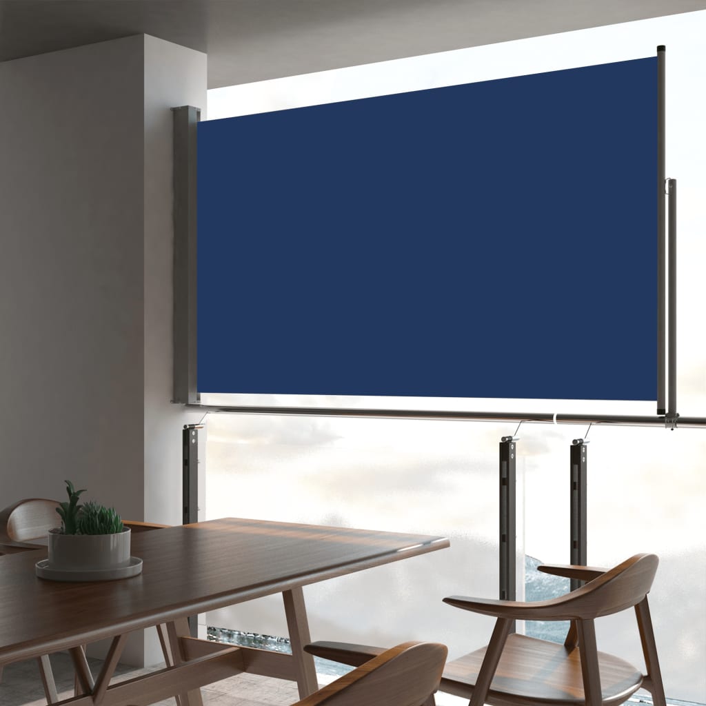 Tenda Da Sole Laterale Retrattile Per Patio 140x300 Cm Blu
