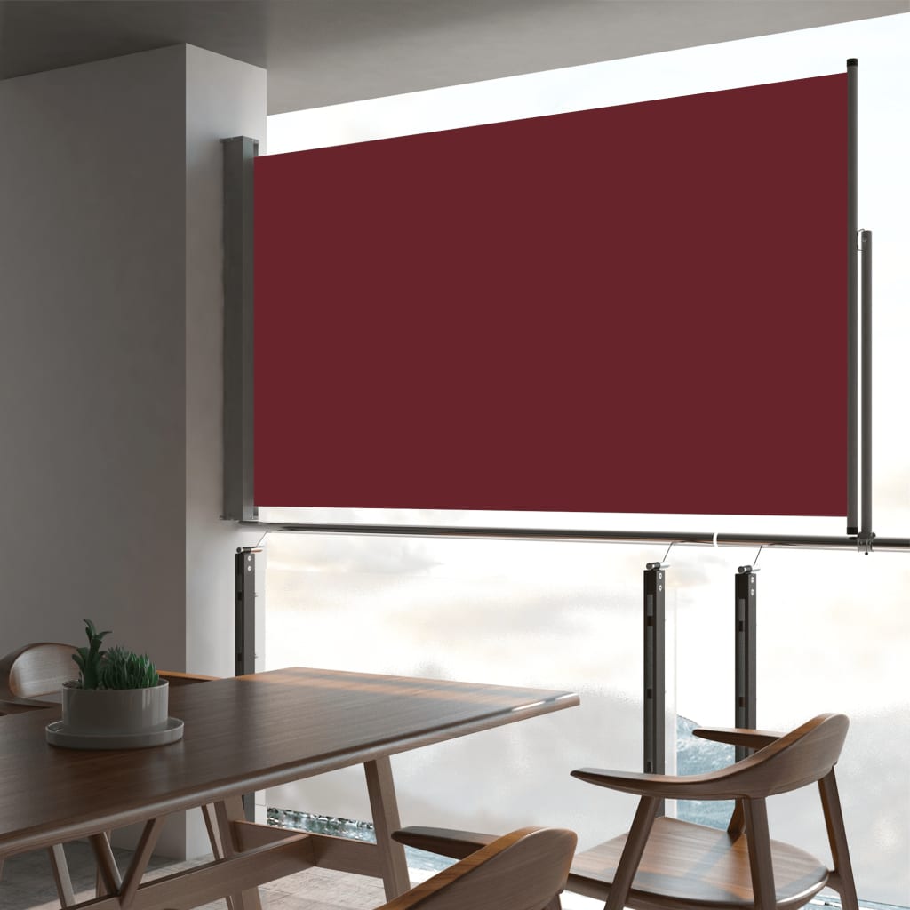 Tenda Da Sole Laterale Retrattile Per Patio 140x300 Cm Rossa