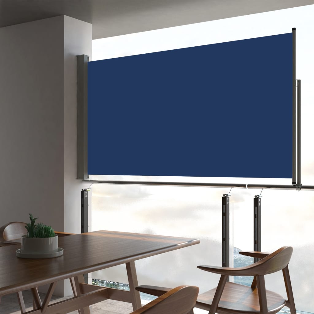Tenda Laterale Retrattile Per Patio 160x300 Cm Blu