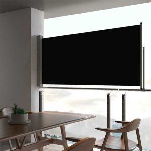 Tenda Laterale Retrattile Per Patio 60x300 Cm Nero