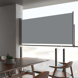 Tenda Laterale Retrattile Per Patio 60x300 Cm Grigia