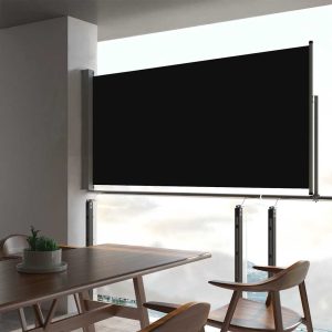 Tenda Laterale Retrattile Per Patio 80x300 Cm Nera