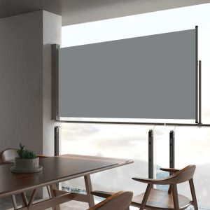 Tenda Laterale Retrattile Per Patio 80x300 Cm Grigia