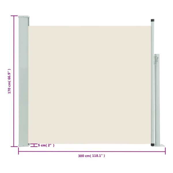 Tenda Laterale Retrattile Per Patio 170x300 Cm Crema - Image 5