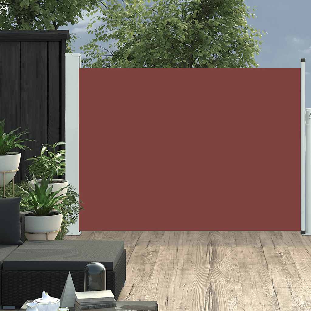 Tenda Laterale Retrattile Per Patio 100x500 Cm Marrone