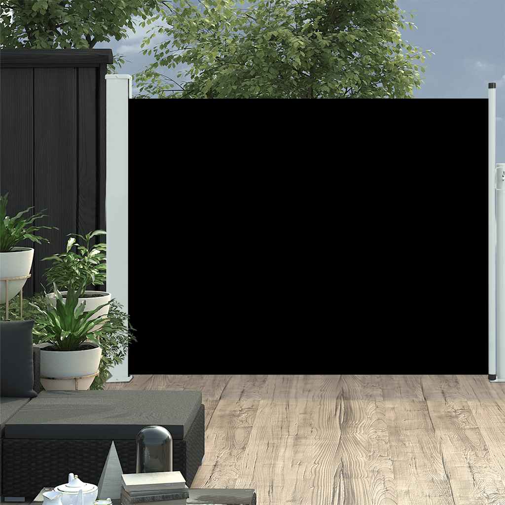 Tenda Laterale Retrattile Per Patio 140x500 Cm Nera