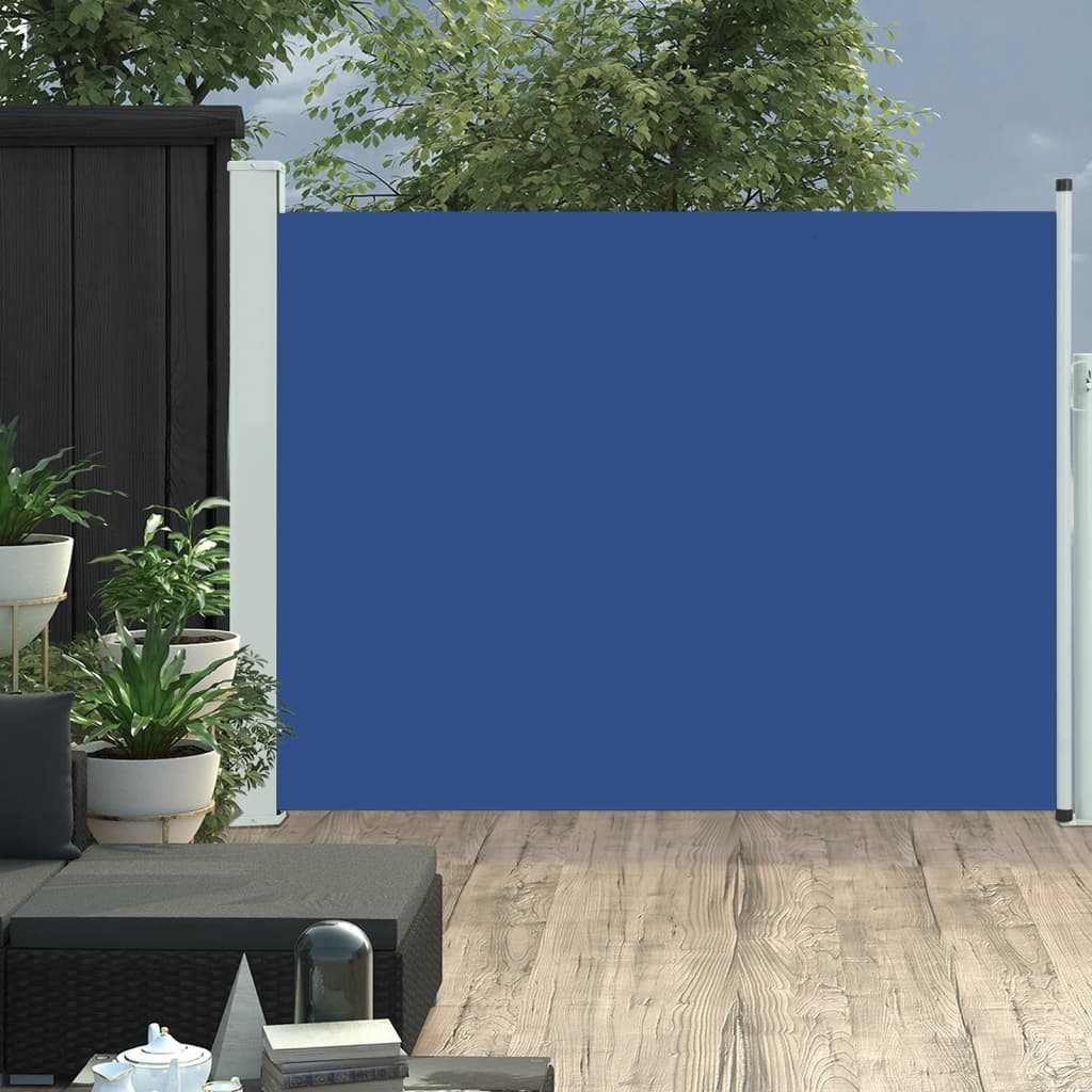 Tenda Laterale Retrattile Per Patio 140x500 Cm Blu