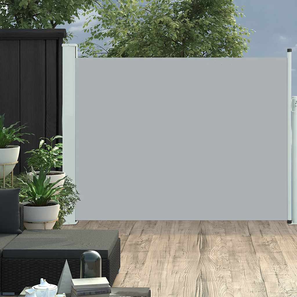 Tenda Laterale Retrattile Per Patio 140x500 Cm Grigia