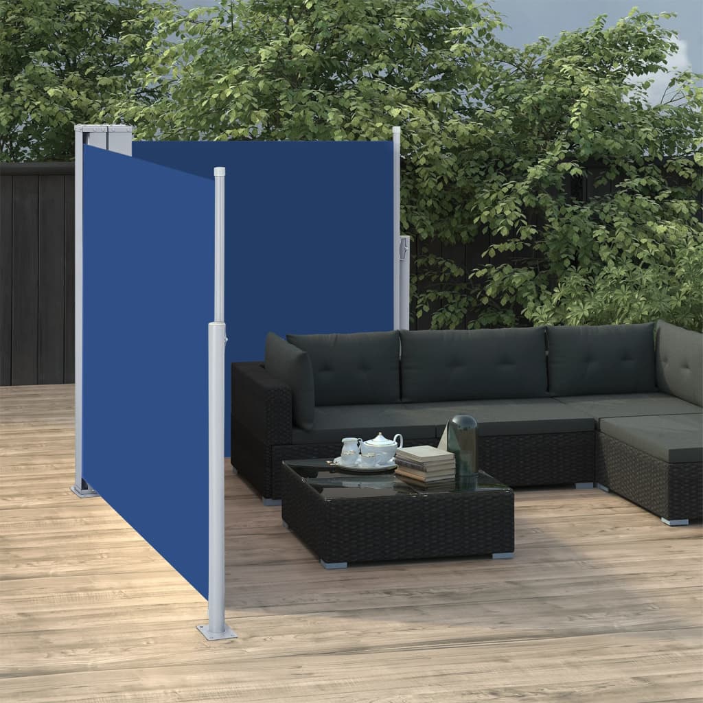 Tenda Da Sole Laterale Retrattile Blu 100x600 cm