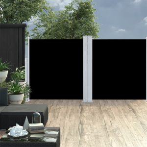 Tenda Da Sole Laterale Retrattile Nera 120x600 cm