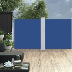 Tenda Da Sole Laterale Retrattile Blu 120x600 cm